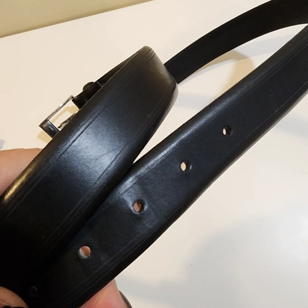 EURO METAL Men's Black leather Belt size 44